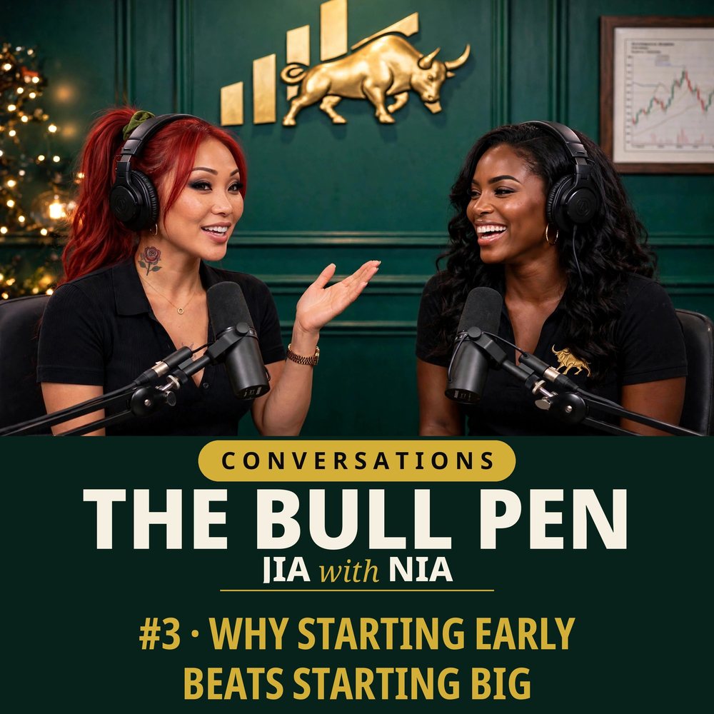 Conversations cover โ Jia and Nia talking in the Bull Pen studio
